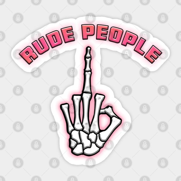 Fuck Rude People Pink Sticker by Shawnsonart